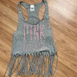 Like New PINK Victorias Secret Tank top crop size small
